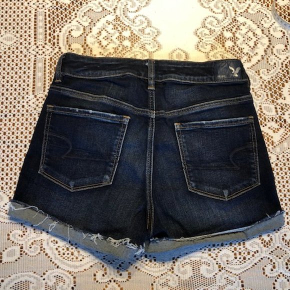 American Eagle Hi-Rise Shortie Shorts - size 8 - Picture 2 of 7